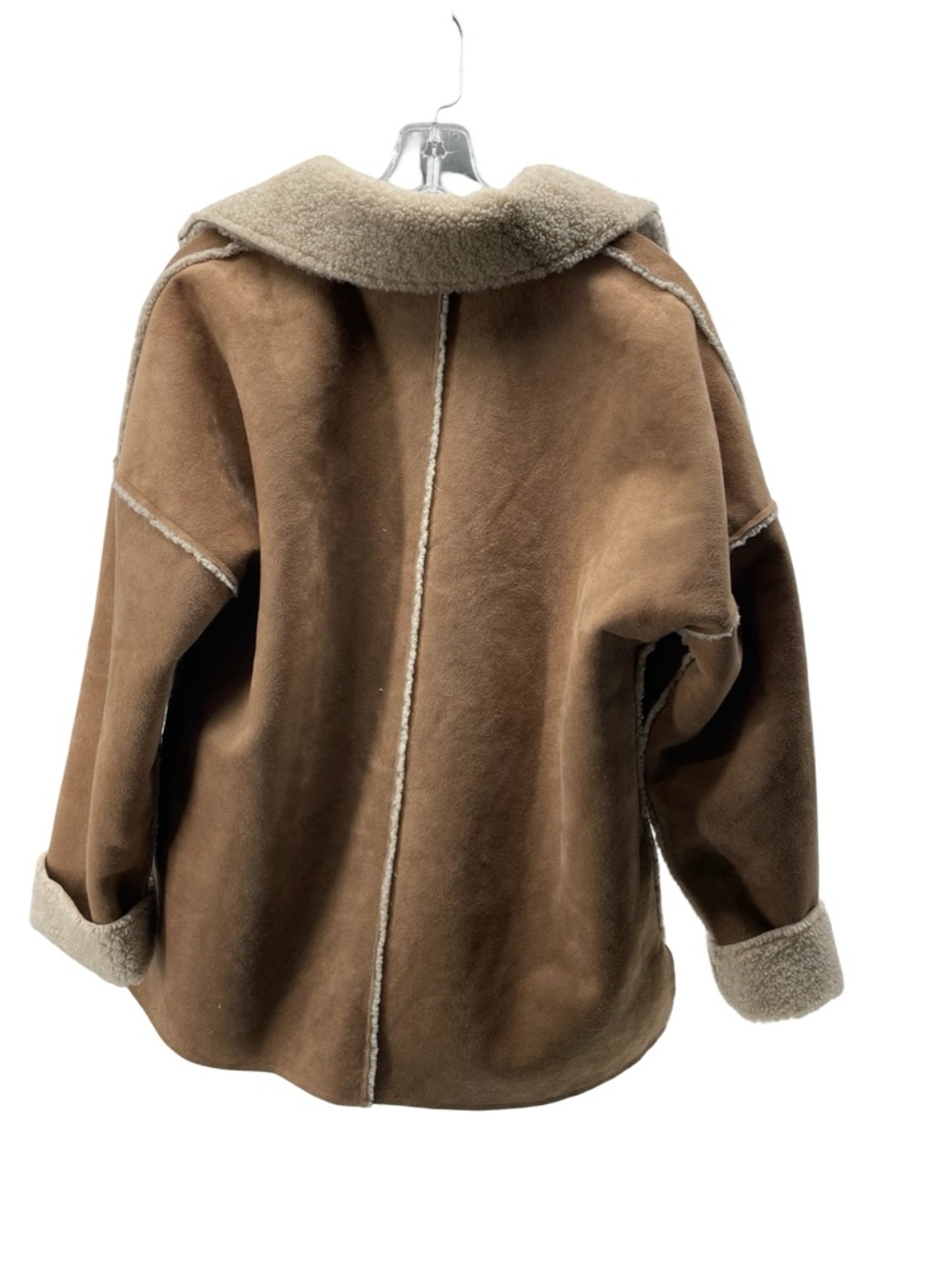 velvet by graham and spencer Reversable lux sherpa pullover Size M light brown N - Picture 2 of 3